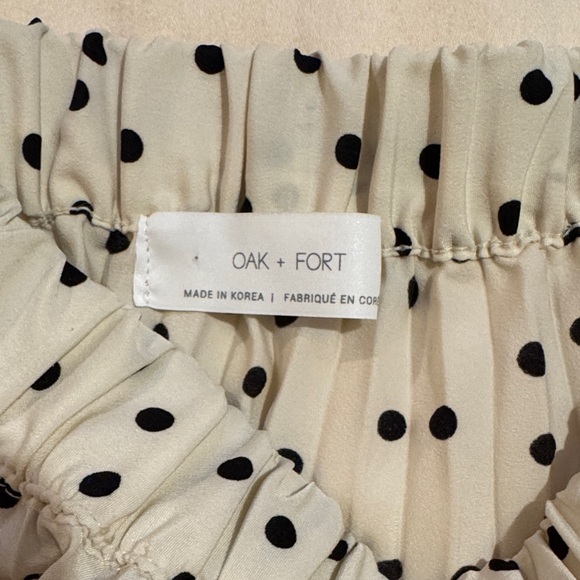 OAK + FORT Cream Pleated Polka Dot A-Line Skirt - Picture 2 of 3